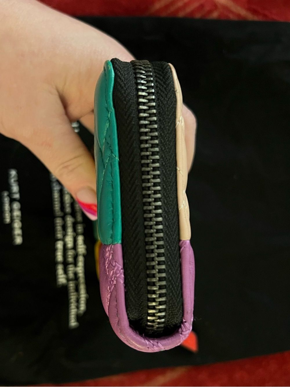 Kurt Geiger Multi-Color Quilted Patchwork Zip Wallet - Picture 5 of 8